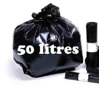 Sacs poubelles noirs 50 litres