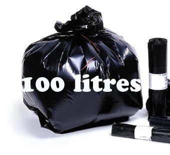 Sacs poubelles noir 100 litres épaisseur 55 µ